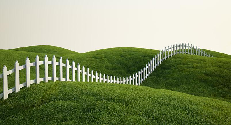 A fence in a grassy field