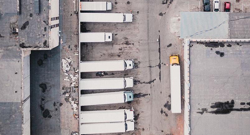 A trucking company's warehouse