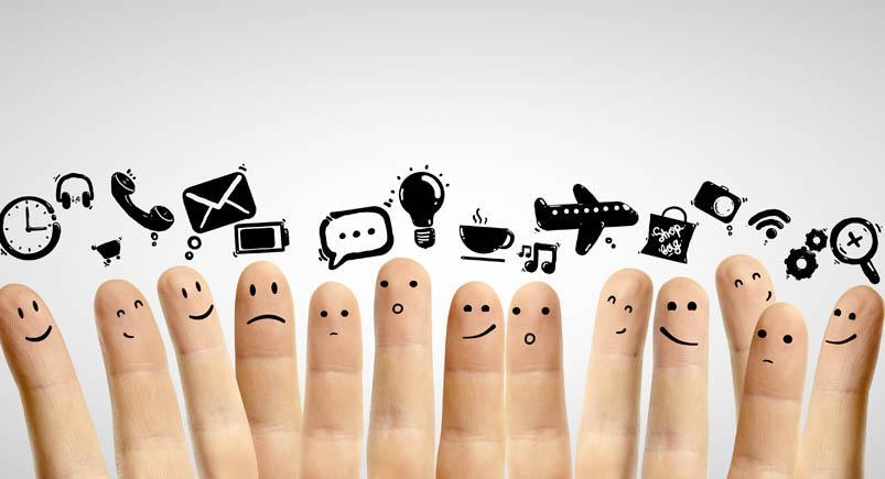 social media concept Ideas and icons
