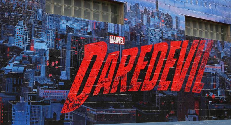 A logo of Netflix's Daredevil series