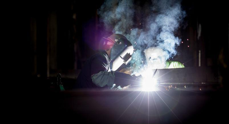 A welder at work