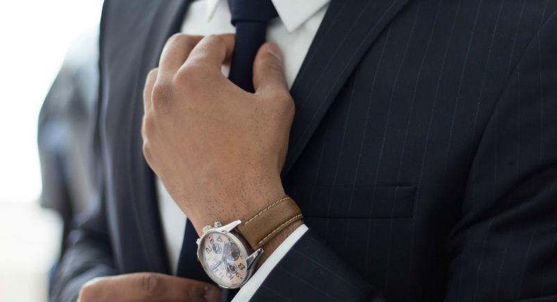 business-suit-sales-interview A sales professional preparing for an interview