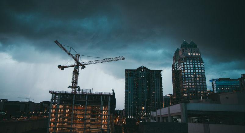 A construction project in downtown Orlando, Florida