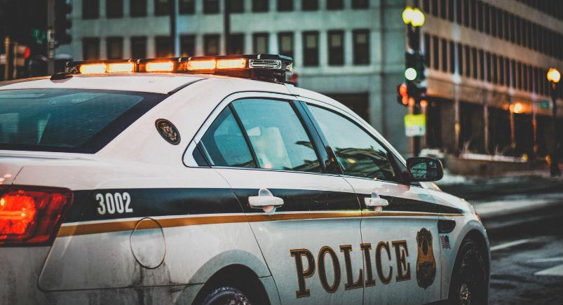 A police car on the street