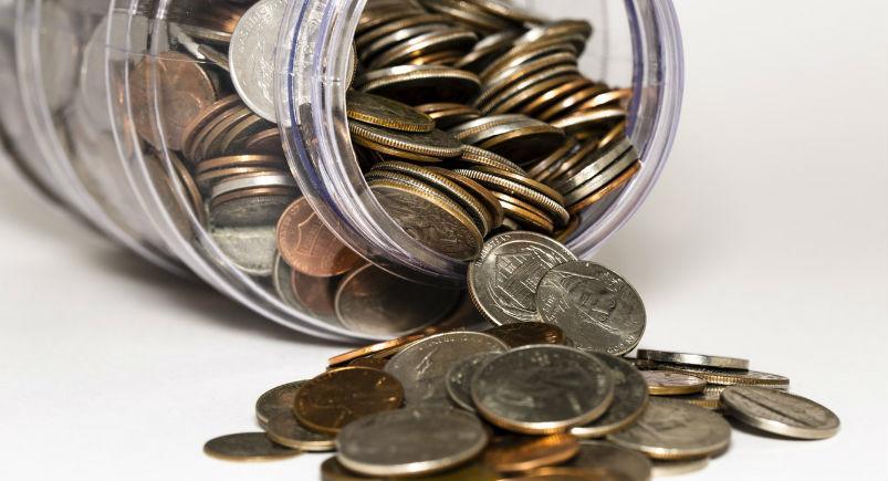 Coins in a jar