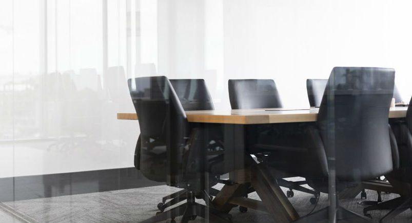 A conference room at a corporate office