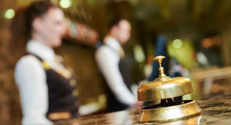 Hospitality industry staff at a concierge desk