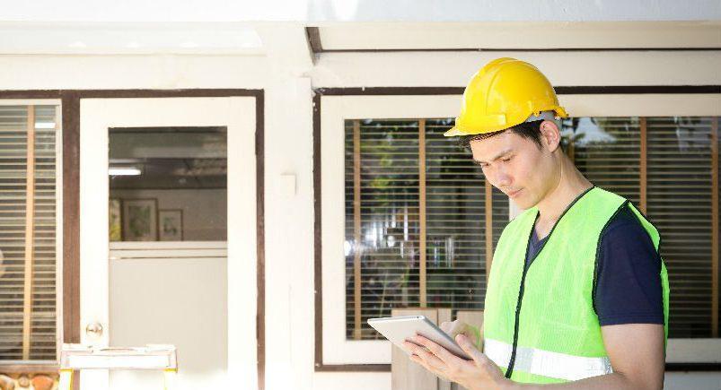 Electrician using the Public Forms feature of Actsoft solutions