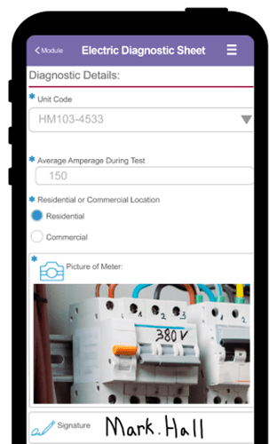 Electricians can automate information capture with Wireless Forms within our powerful mobile workforce management platform