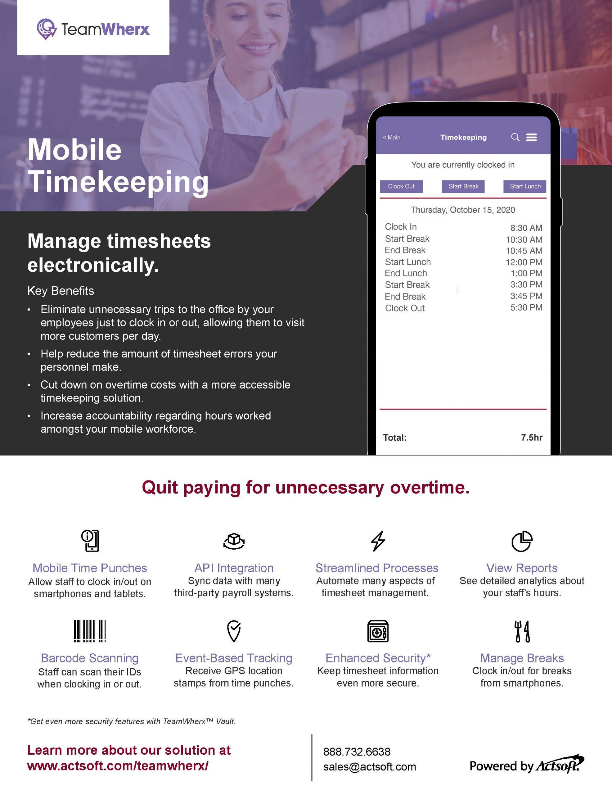 mobile timekeeping one-pagers
