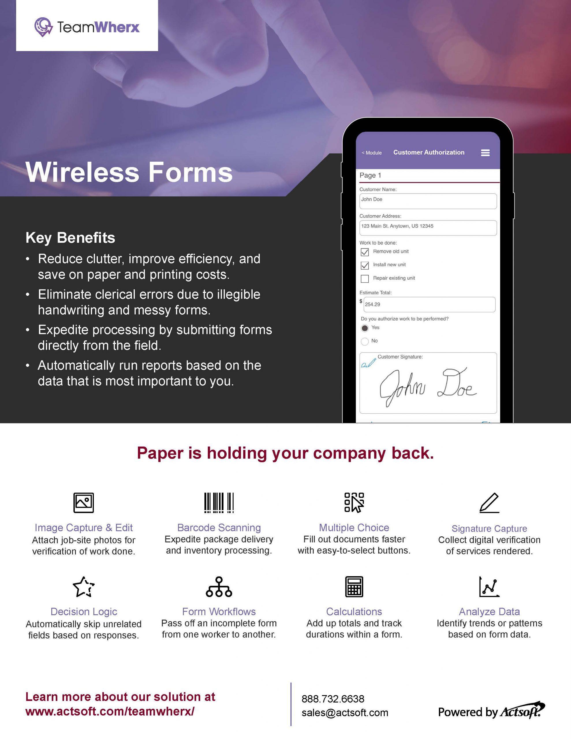 wireless forms one-pagers
