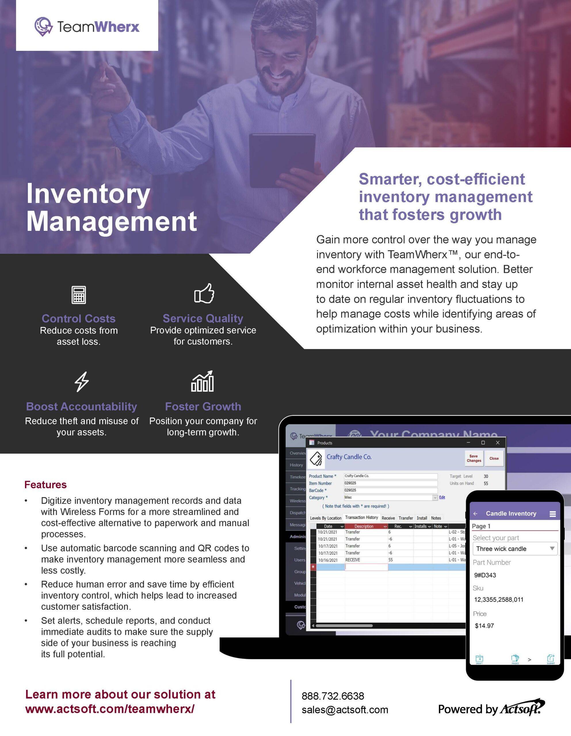 inventory management one-pagers
