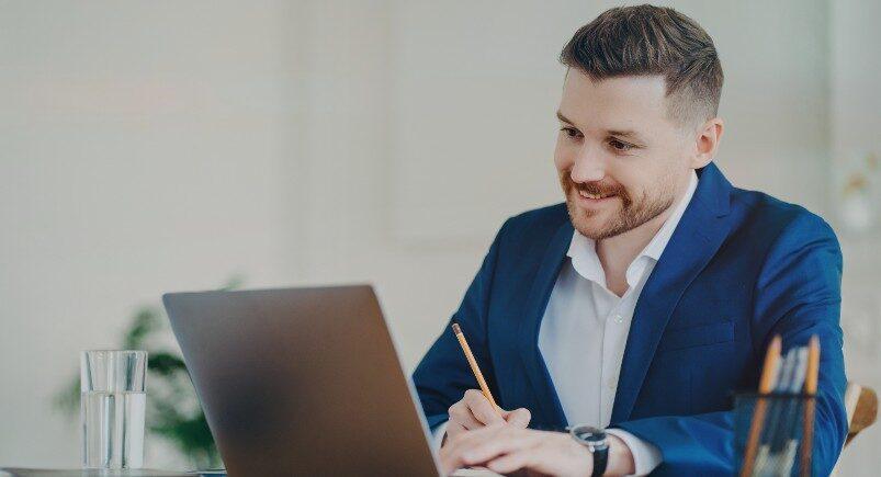 Employee working at a computer