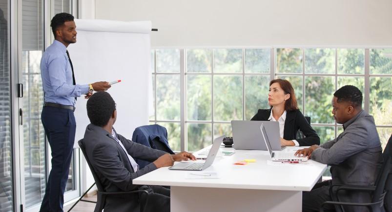 office team having a meeting