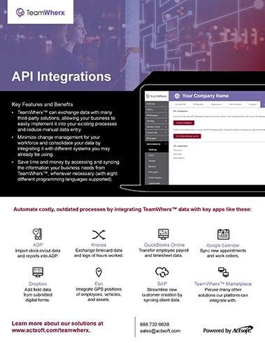 API Integrations One-Pager
