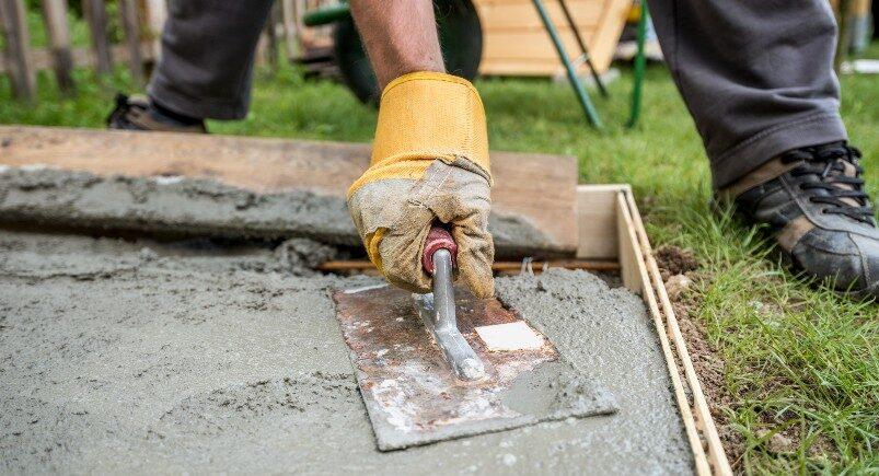 A paving contractor paving concrete